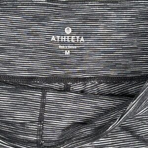 Athleta Leggings Womens‎ Sz M Heather Gray Space Dye Supplex Nylon Cropped Yoga